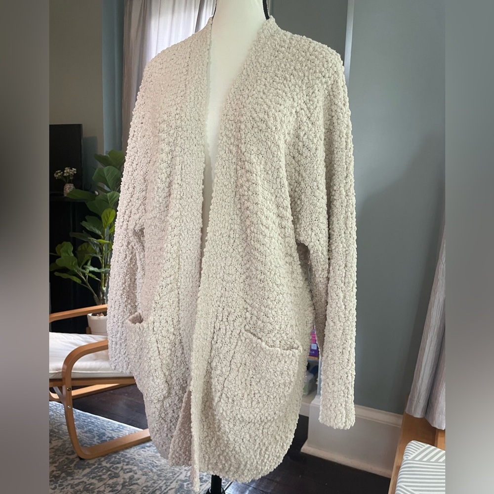 Women’s Open Front Off White Cozy Cardigan | Size L - Picture 2 of 5